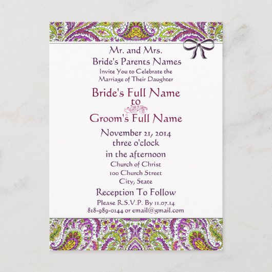 Cartes postales Faire-part de mariage bon marché (Devant)