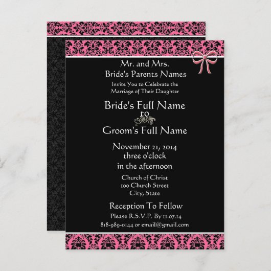 Cartes postales Faire-part de mariage bon marché (Devant / Derrière)