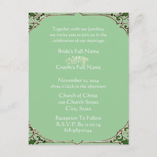 Cartes postales Faire-part de mariage bon marché (Devant)