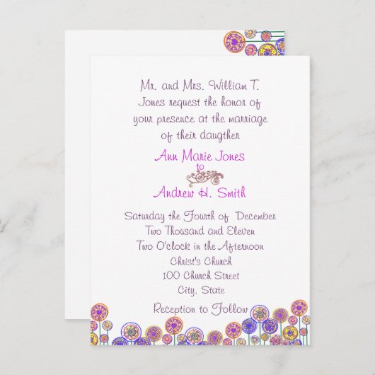 Cartes postales Faire-part de mariage bon marché (Devant / Derrière)