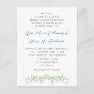 Cartes postales Faire-part de mariage bon marché