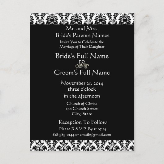 Cartes postales Faire-part de mariage bon marché (Devant)