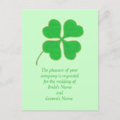 Cartes postales Faire-part de mariage or Shamrock  (Devant)