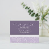 Cartes postales Faire-part Elopement Floral Violet (Debout devant)