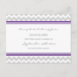 Cartes postales Faire-part Elopement gris violet
