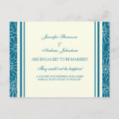 Cartes postales Faire-part fiançailles Bleu et crè (Devant)