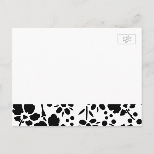 Cartes postales Faire-part fiançailles noir et bla (Dos)