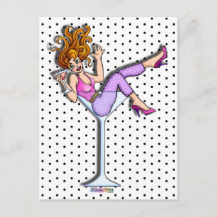 Cartes postales - Fille dans un verre Martini, Lil
