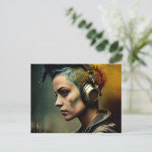 Cartes Postales Fille Ecouteur (Debout devant)