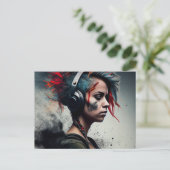 Cartes Postales Fille Ecouteur (Debout devant)