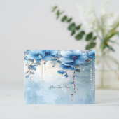 Cartes postales Fleurs bleues et perles (Debout devant)