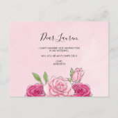 Cartes postales Fleurs de mariage roses au style a (Dos)