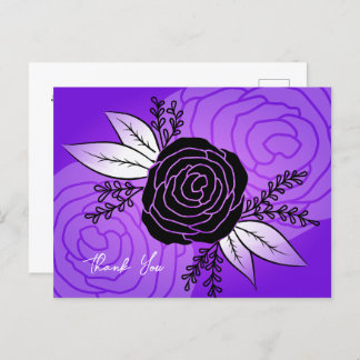 Cartes Postales Fleurs Violettes, Style Silhouette