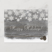 Cartes postales Flocons de neige et pommes de pin 
