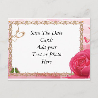 Cartes postales florales de rose rose pour sauver 
