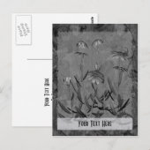 Cartes postales florales personnalisables Gris (Devant / Derrière)