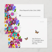 Cartes postales florales RSVP (Devant / Derrière)