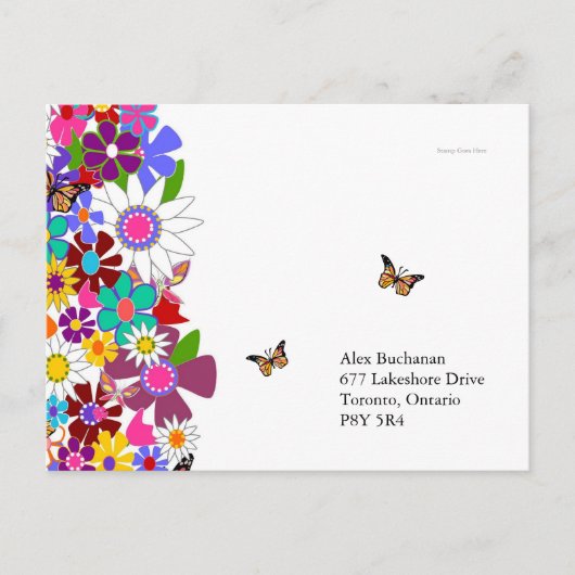 Cartes postales florales RSVP (Devant)