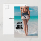 CARTES POSTALES FLORIDES DE BEACH GIRL BIKINI (Devant / Derrière)