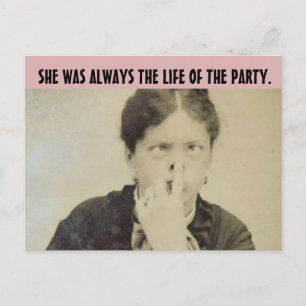 CARTES Postales FUNNY RETRO HOUSEWIFE 'FUNNY FACE'