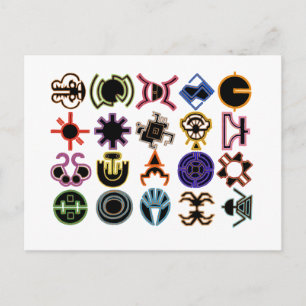 Cartes postales futuristes des runes cosmiques