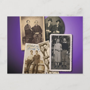 Cartes postales gaies avec de beaux portraits vint