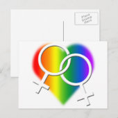 Cartes postales Gay pride pour femmes Rainbow Love (Devant / Derrière)