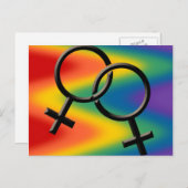 Cartes postales Gay pride pour femmes Rainbow Love (Devant / Derrière)