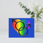 Cartes postales Gay pride pour hommes Rainbow Love (Debout devant)