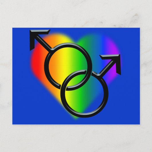 Cartes postales Gay pride pour hommes Rainbow Love (Devant)