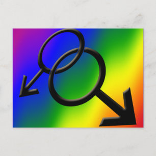Cartes postales Gay pride pour hommes Rainbow Love