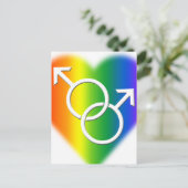 Cartes postales Gay pride pour hommes Rainbow Love (Debout devant)