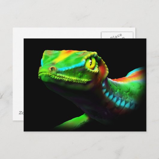 Cartes postales Gecko Lizard Arc-en-ciel (Devant / Derrière)