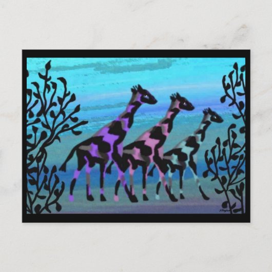 Cartes postales Giraffe Sunrise (Devant)