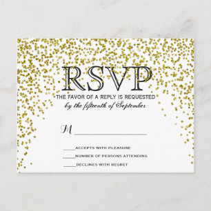 Cartes postales Gold Parties scintillant Confetti 