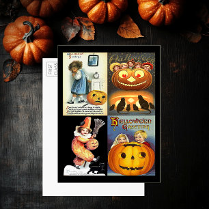 Cartes postales grandes pour enfants avec citrouil