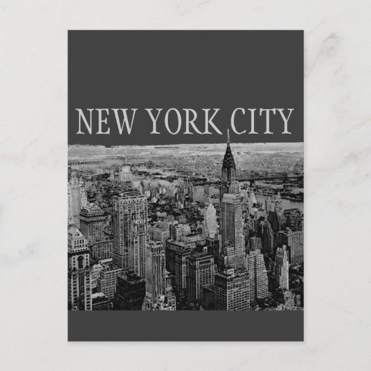 Cartes postales Gris New York City Panorama (Devant)