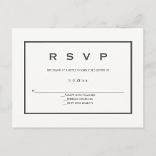 Cartes postales grises modernes de rsvp de mariage