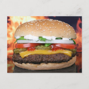 CARTES POSTALES HAMBURGER CHEESEBURGER FUNNY
