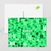 Cartes postales Hello Part Deux simples - Lime (Devant / Derrière)