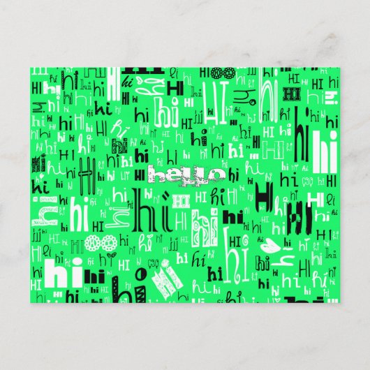 Cartes postales Hello Part Deux simples - Lime (Devant)