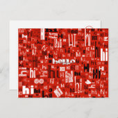 Cartes postales Hello Part Deux simples - Rouge (Devant / Derrière)