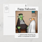 Cartes Postales Humour Halloween "Spectickles" (Devant / Derrière)