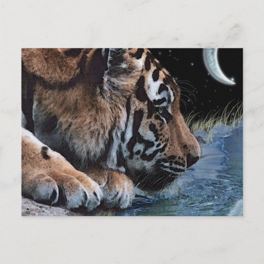 Cartes postales Imaginaire Tiger et Lune (Devant)
