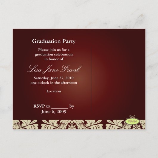 Cartes postales invitations (Dos)