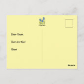 Cartes postales jaunes Iris bleus (Dos)