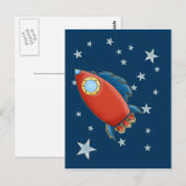 Cartes postales Jote Red Rocket & Stars (Devant / Derrière)