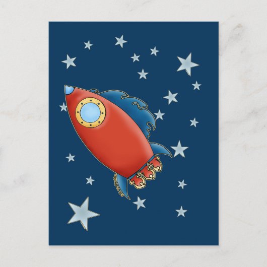 Cartes postales Jote Red Rocket & Stars (Devant)