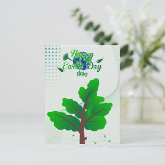 cartes postales Joyeux Jour des terres avec arbre 