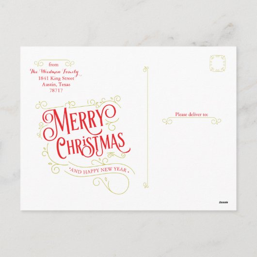 Cartes postales Joyeux Noël moderne (Dos)